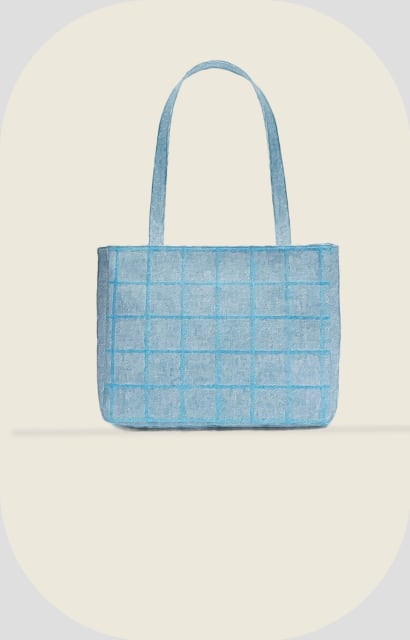 Buy SUGARUSH Light Blue Womens PU Tote Handbag | Shoppers Stop